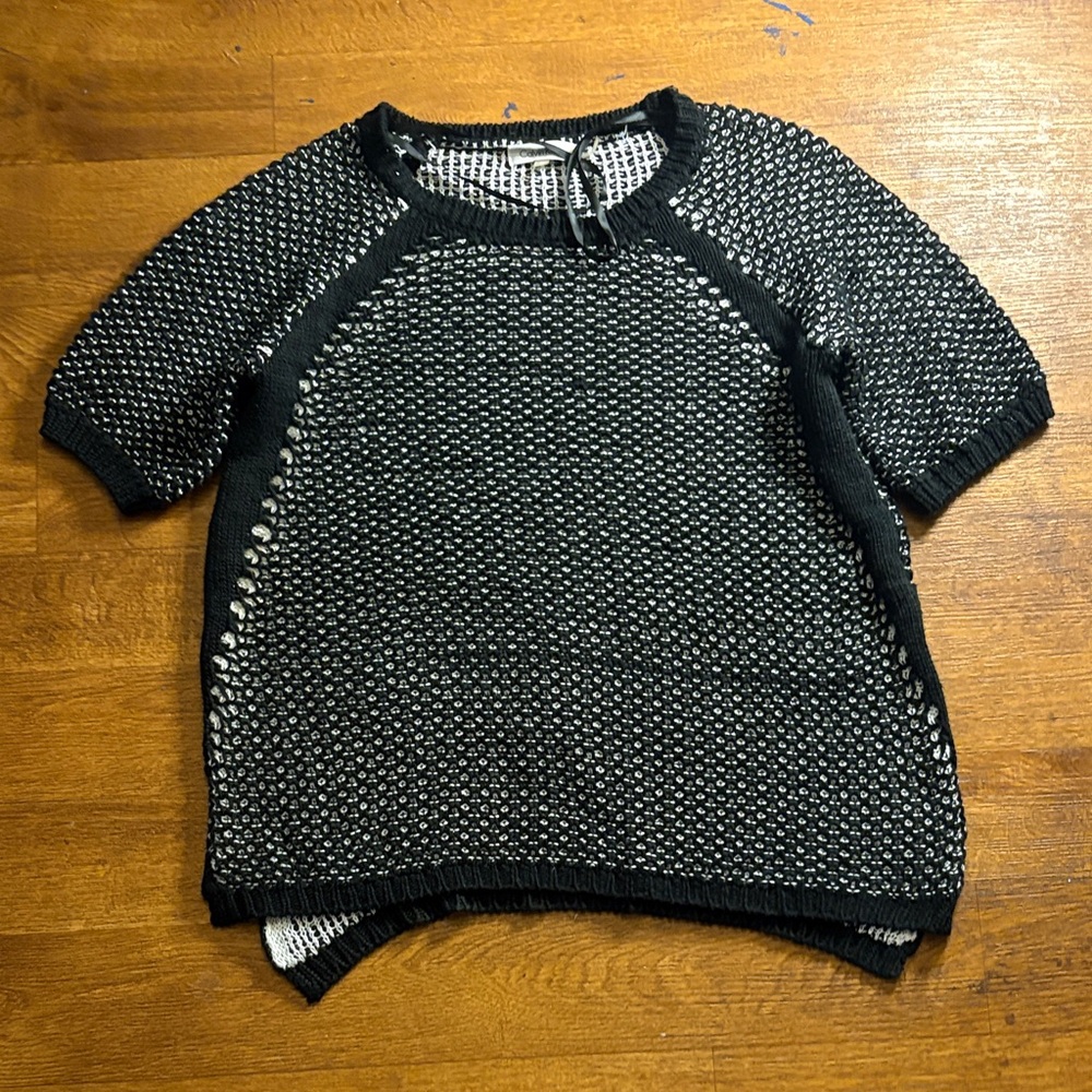 Calvin Klein Black and White Textured Top
